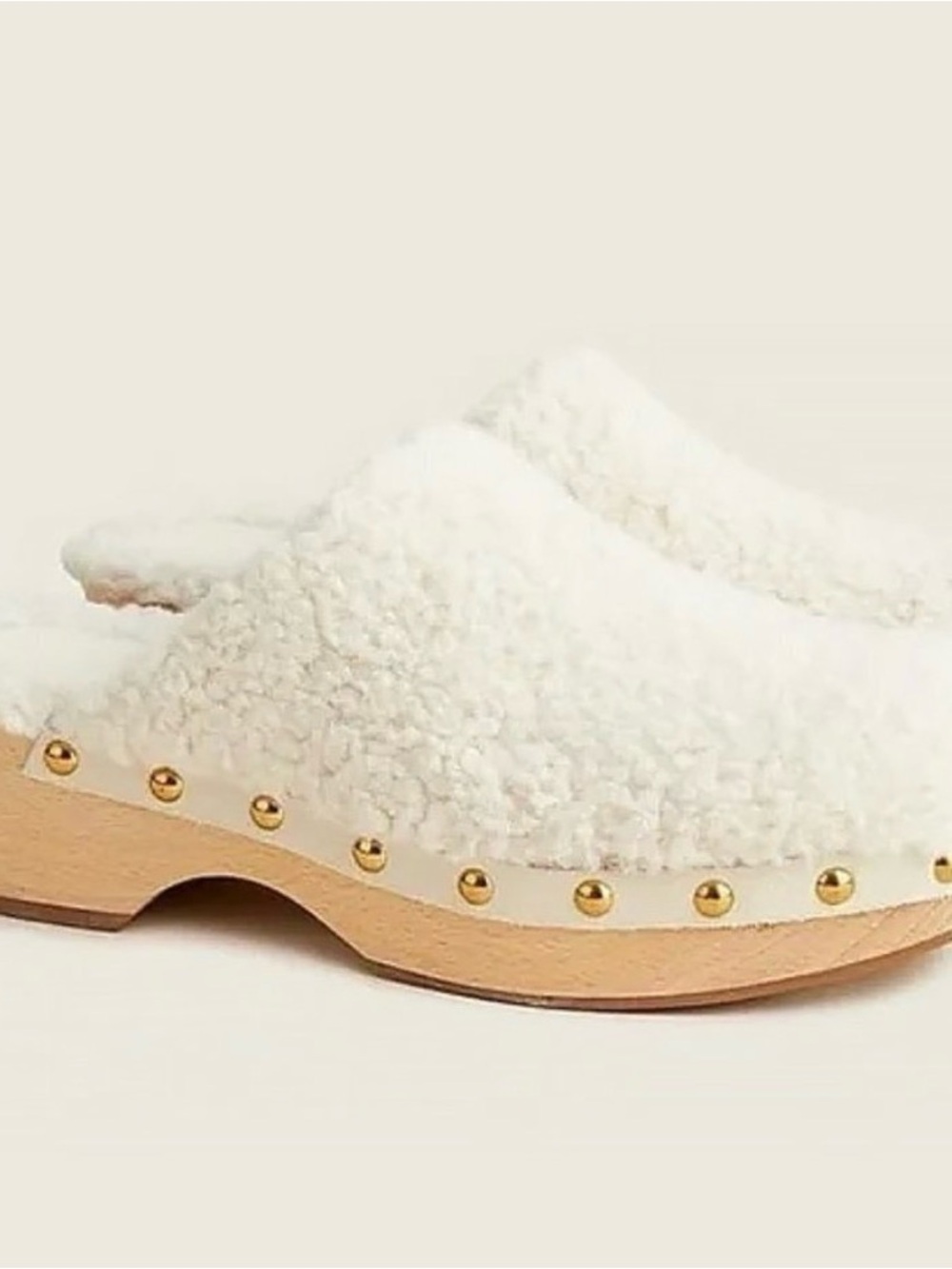 J.Crew Plush Sherpa Slide clogs in Cream